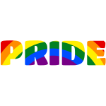 Pride rainbow curved letters